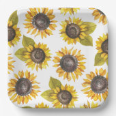 ひまわり模様パーティー紙プレート ペーパープレート (正面)