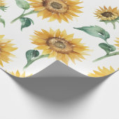 ひまわり模様水彩植物学 ラッピングペーパー (角)