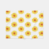 ひまわり模様熱帯フローラ植物春 フリースブランケット (正面(横))