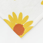 ひまわり模様熱帯フローラ植物春 フリースブランケット (角)