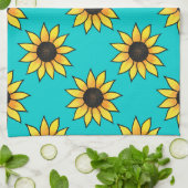 ひまわり模様4 キッチンタオル (折り畳み)