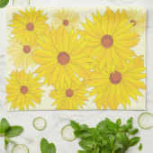 ひまわり模様 キッチンタオル (折り畳み)