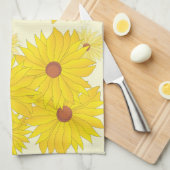 ひまわり模様 キッチンタオル (四つ折り)