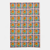 ひまわり模様 キッチンタオル (縦)