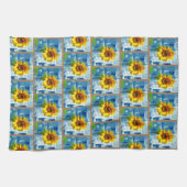 ひまわり模様 キッチンタオル (横)