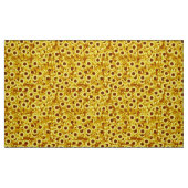 ひまわり模様 – 金ゴールド、黄色と茶色 ファブリック (ファットクウォーター)