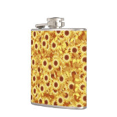ひまわり模様 – 金ゴールド、黄色と茶色 フラスク (左)