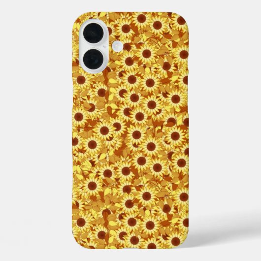 ひまわり模様 – 金ゴールド、黄色と茶色 Case-Mate iPhoneケース (裏面)