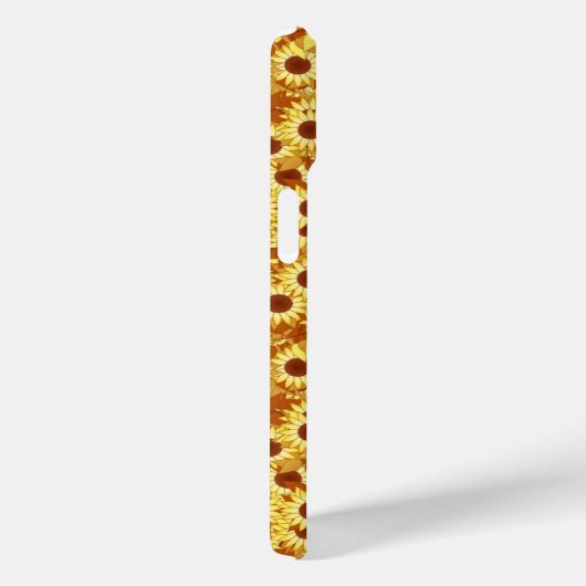 ひまわり模様 – 金ゴールド、黄色と茶色 Case-Mate iPhoneケース (裏面 / 右)