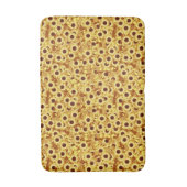 ひまわり模様、金ゴールド、黄色、茶色 バスマット (正面縦)