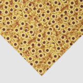 ひまわり模様、金ゴールド、黄色、茶色 薄葉紙 (詳細)