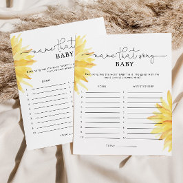 ひまわり歌の名前ベビーシャワーゲーム