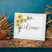 ひまわり歓迎イーゼル結婚またはシャワー フォトプラーク (側面)