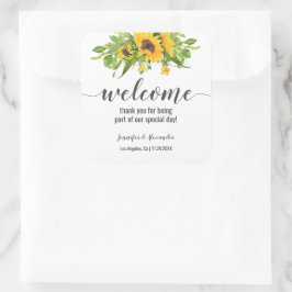 ひまわり歓迎 スクエアシール