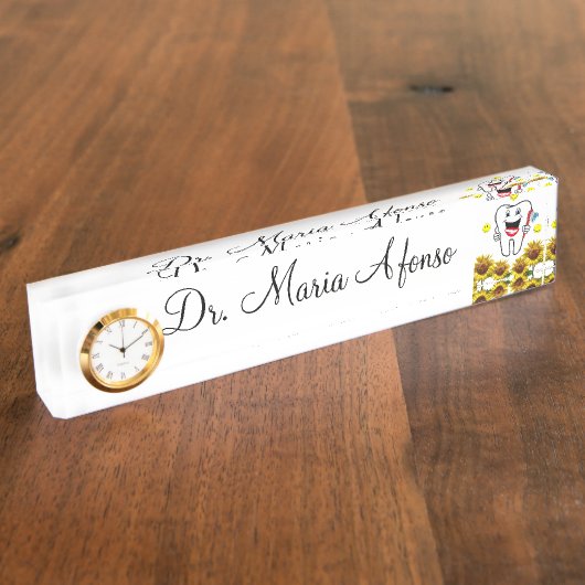 ひまわり歯科机用ネームプレート デスクネームプレート (側面)