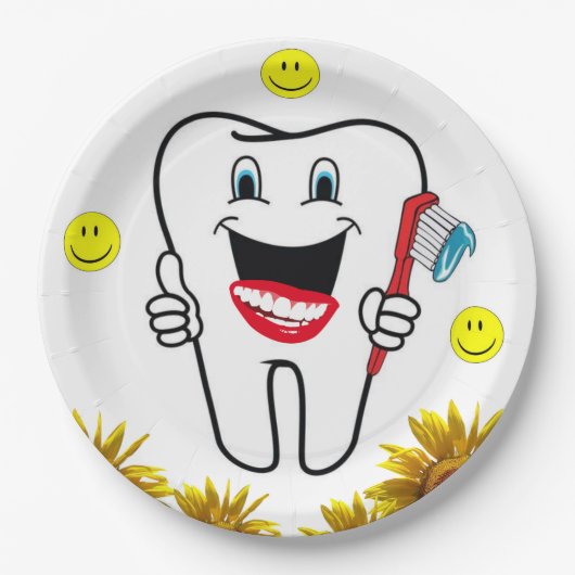 ひまわり歯科紙プレート ペーパープレート (正面)