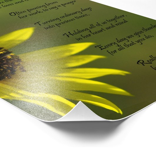 ひまわり母の子愛ありがとう詩のプリント フォトプリント (角)