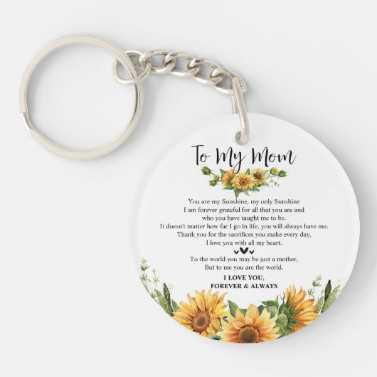 ひまわり母の日の贈り物 – 娘の息子 キーホルダー (正面)