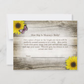 ひまわり母の腹サイズ赤ちゃんシャワーゲーム |ピンク 招待状 (正面)