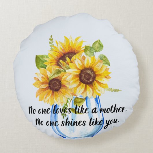 ひまわり母ラブ引用文円枕 ラウンドクッション (裏面)