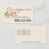 ひまわり気に:介護者の名刺テンプレート 名刺 (正面/裏面)