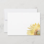 ひまわり水の色結婚のフラットありがとうご注意 ノートカード (裏面)