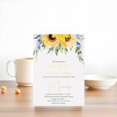 ひまわり水カラーボホ金ゴールド結婚式招待状 箔シーズンカード