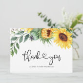 ひまわり水彩ありがとう サンキューカード (スタンド正面)