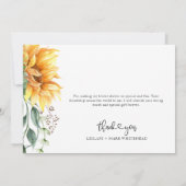ひまわり水彩ありがとう サンキューカード (裏面)