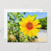 ひまわり水彩はがき ポストカード (正面/裏面)