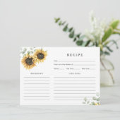 ひまわり水彩ウェディングシャワー レシピカード エンクロージャーカード (スタンド正面)