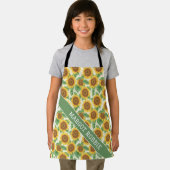 ひまわり水彩カラフルパーソナライズされた模様 エプロン (インサイチュ)