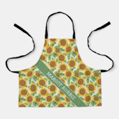 ひまわり水彩カラフルパーソナライズされた模様 エプロン (正面)