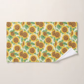 ひまわり水彩カラフルパーソナライズされた模様 バスタオルセット (ハンドタオル)