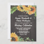ひまわり水彩カントリーウェディング招待状 招待状 (正面)