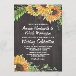 ひまわり水彩カントリーウェディング招待状 招待状