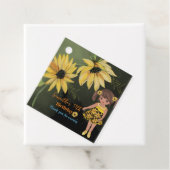 ひまわり水彩ガールブラック誕生日 フェイバータグ (インサイチュ)