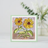 ひまわり水彩グリーティングカード (スタンド正面)