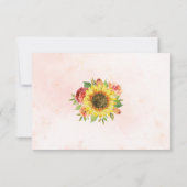 ひまわり水彩サンゴフローラ結婚の食事 出欠カード (裏面)