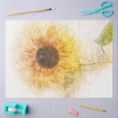 ひまわり水彩デコページティッシュペーパー 薄葉紙 (クラフト)