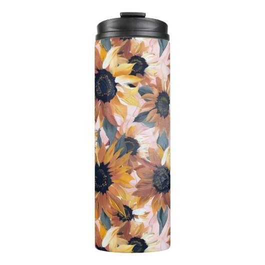 ひまわり水彩デザイン タンブラー (正面)