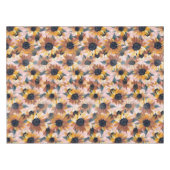 ひまわり水彩デザイン テーブルクロス (正面(横))