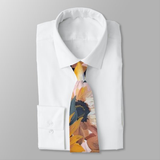 ひまわり水彩デザイン ネクタイ (タイ)