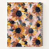 ひまわり水彩デザイン ノートブック (裏面)