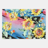 ひまわり水彩デザイン ラッピングペーパーシート (正面2)