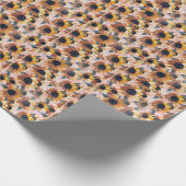 ひまわり水彩デザイン ラッピングペーパー (角)