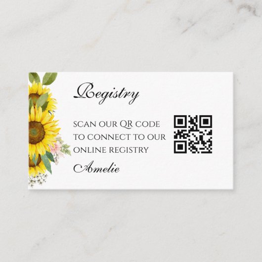 ひまわり水彩ピンクフローラエンクロージャカード エンクロージャーカード (正面)