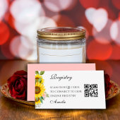 ひまわり水彩ピンクフローラエンクロージャカード エンクロージャーカード