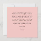 ひまわり水彩ピンクフローラベビーシャワー サンキューカード (裏面)