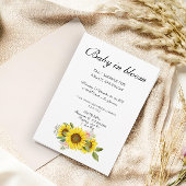 ひまわり水彩ピンクフローラベビーシャワー 招待状